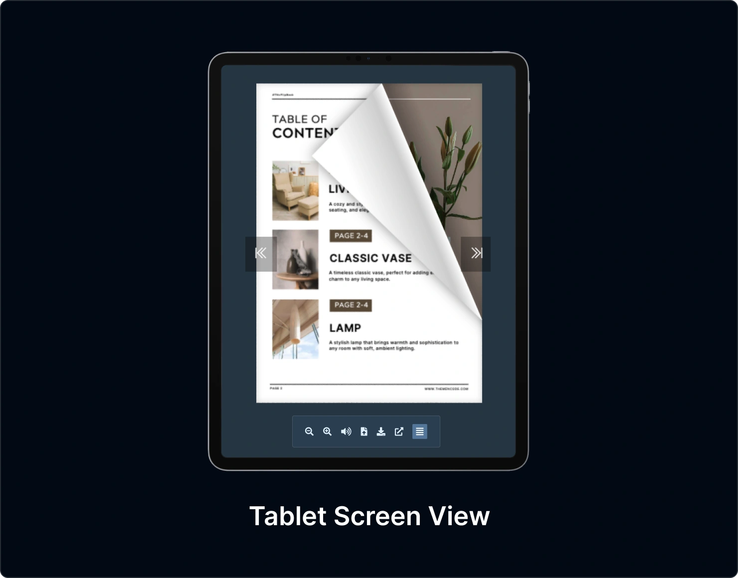 Tablet Screen View