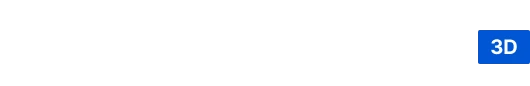 White bold logo text with a blue, rounded badge on the right labeled '3D'.