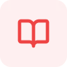 Red circular icon with a subtle centered square grid design, likely a button or indicator